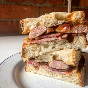 Bacon and Sausage Butty